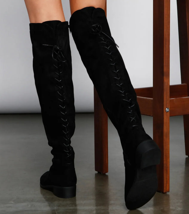 Walk It Out Faux Suede Lace Up Boots