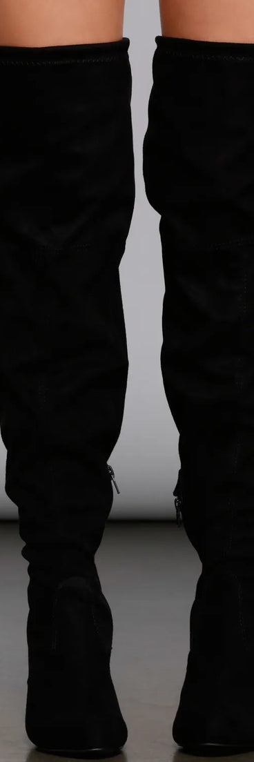 Slay the Day Faux Suede Wide-Fit Boots