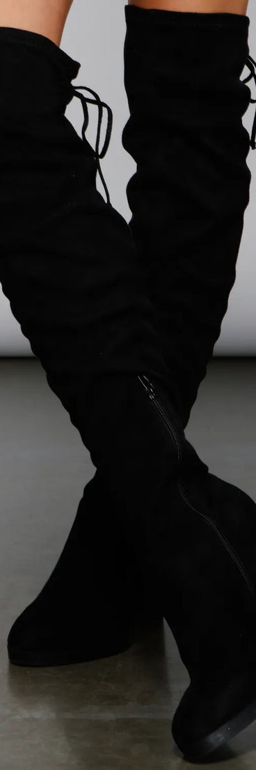 So Classic Faux Suede Platform Boots