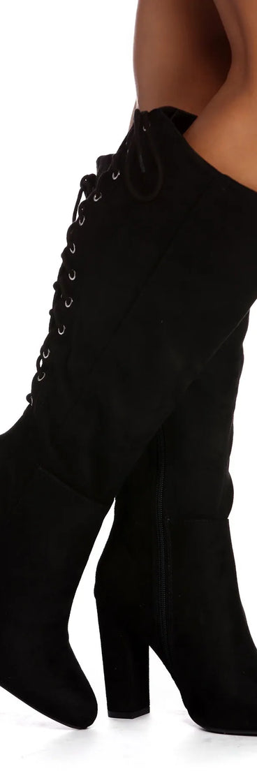 Lace Me Up Suede Boots