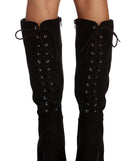 Lace Me Up Suede Boots