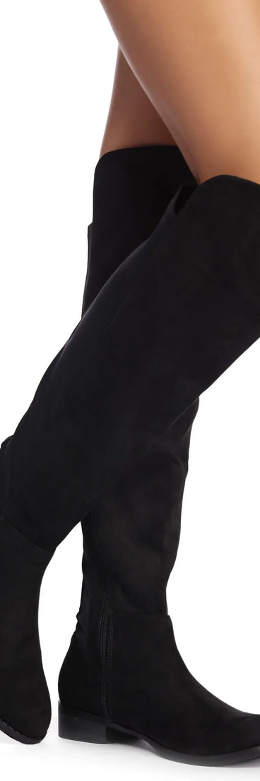 Faux Suede Over The Knee Boots