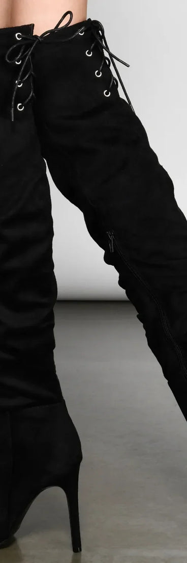 Run This Town Lace-Up Scrunched Boots