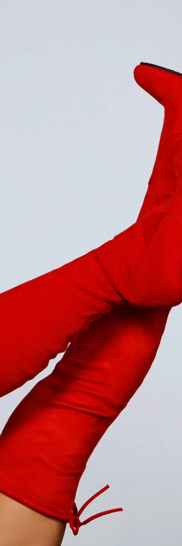 Chic Stunner Over The Knee Faux Suede Boots