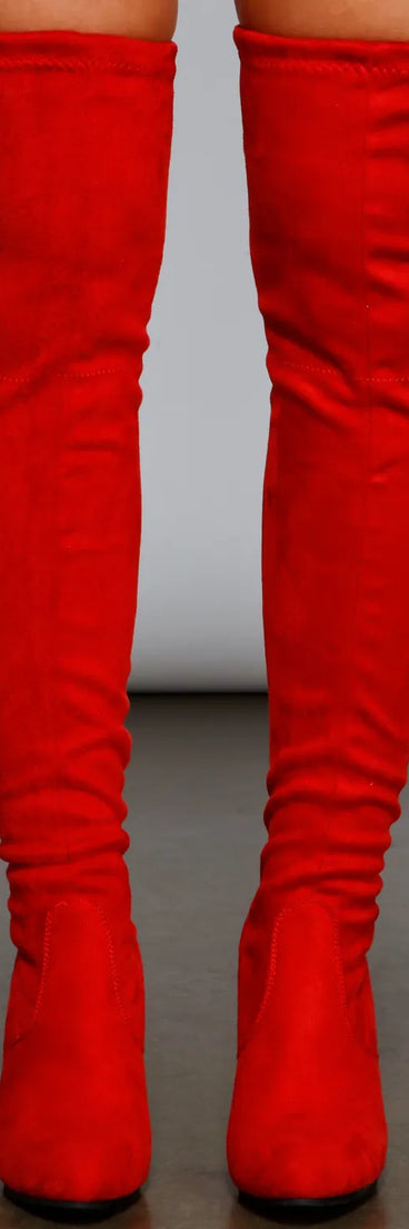 Chic Stunner Over The Knee Faux Suede Boots