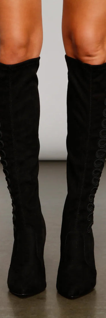 Level Up Faux Suede Stiletto Heel Boots