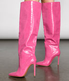 Stylish Gater Knee-High Stiletto Boots