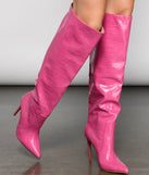 Stylish Gater Knee-High Stiletto Boots