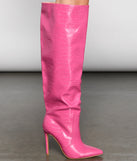 Stylish Gater Knee-High Stiletto Boots