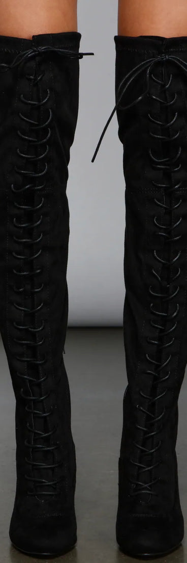 Luxe Lace-Up Over-The-Knee Boots