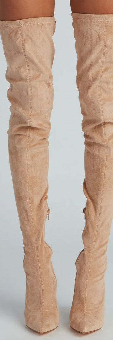 Raising The Bar Faux Suede Stiletto Boots