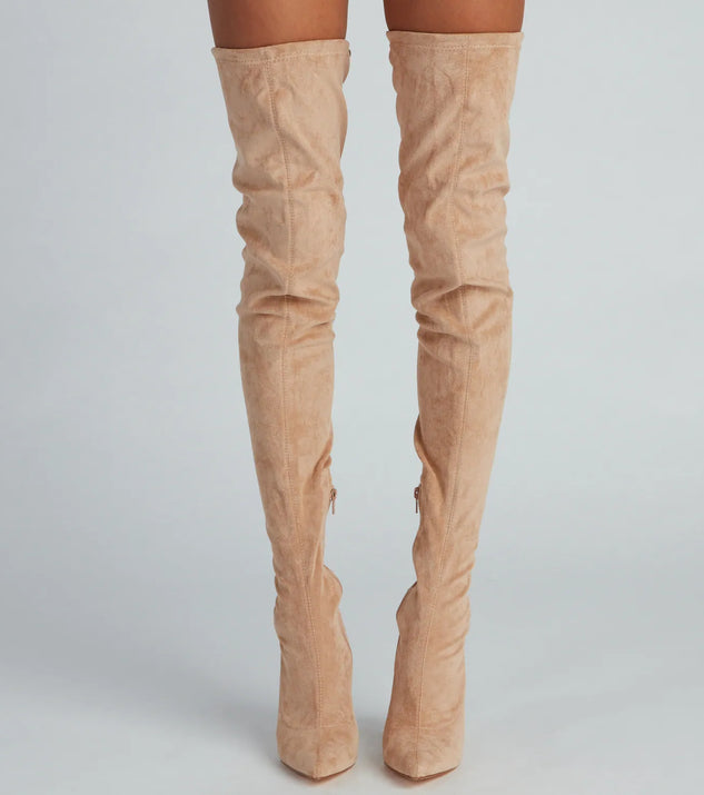 Raising The Bar Faux Suede Stiletto Boots