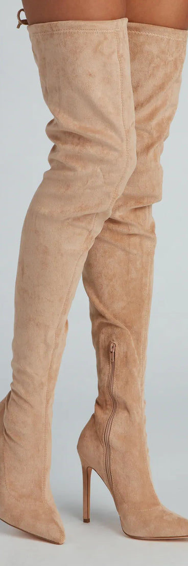 Raising The Bar Faux Suede Stiletto Boots