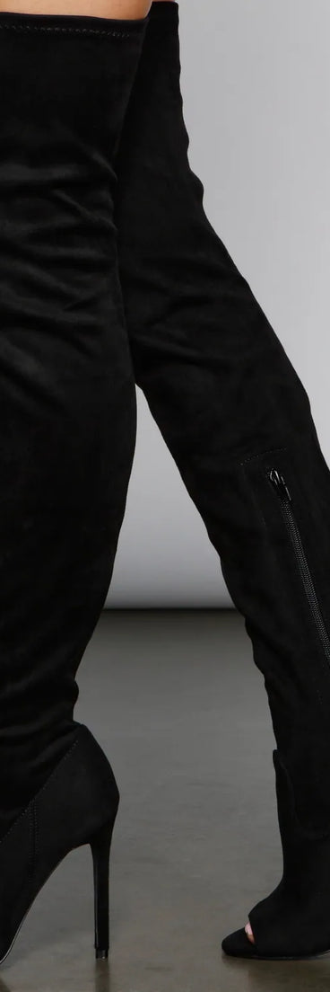 Over The Knee Faux Suede Stiletto Boots