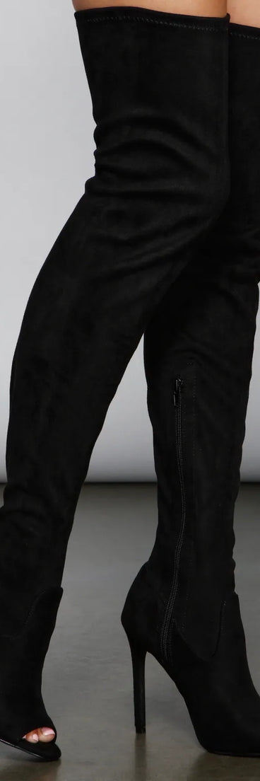Over The Knee Faux Suede Stiletto Boots