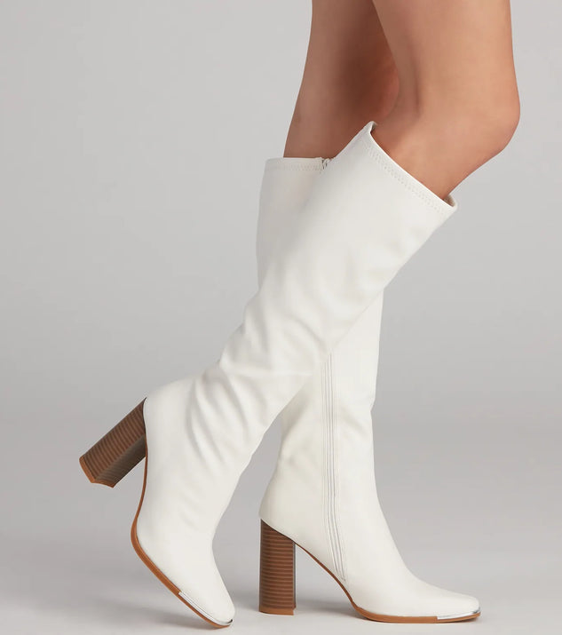 Level Up Faux Leather Under The Knee Boots Windsor
