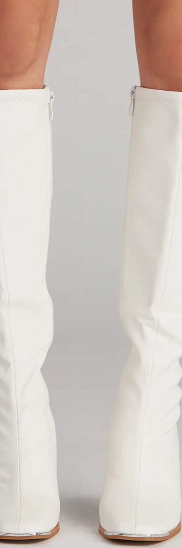 Level Up Faux Leather Under The Knee Boots