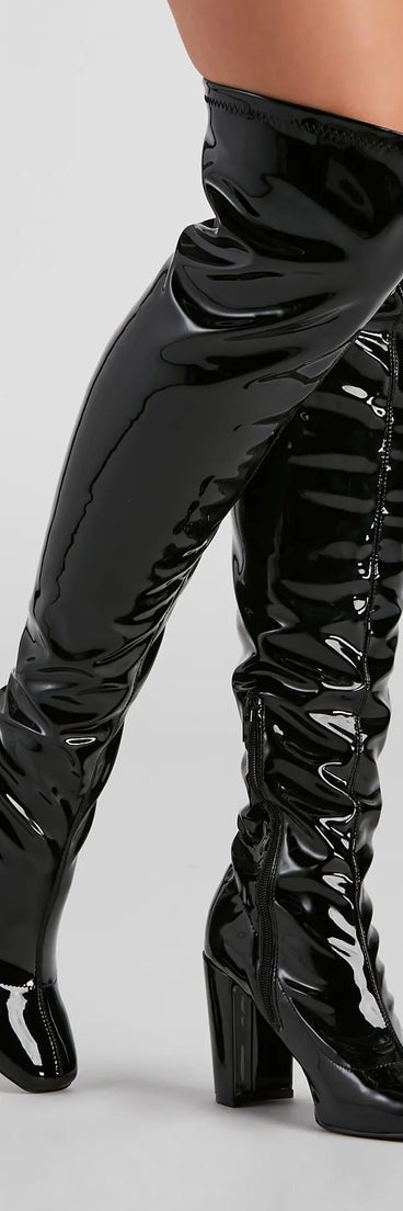 Sleek Vibes Only Thigh-High Boots