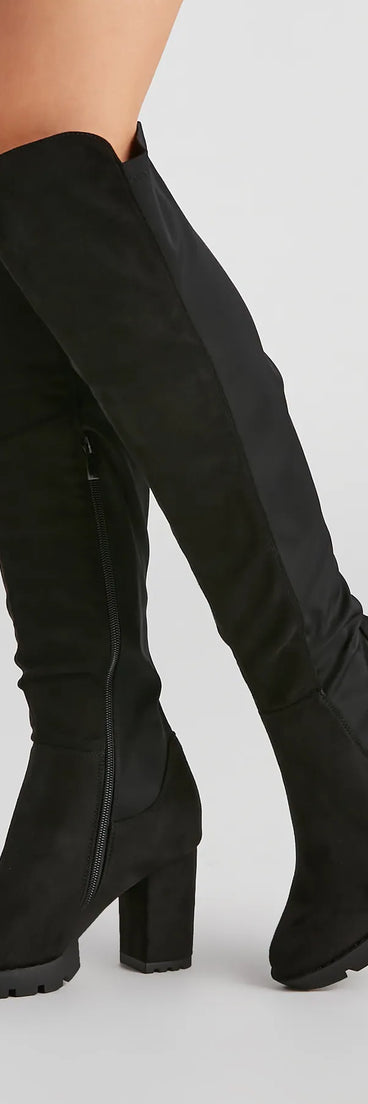 In Control Over The Knee Lug Boots