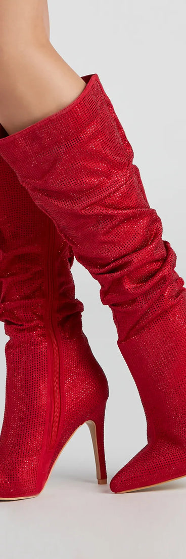 Shine Slouch Stiletto Boots