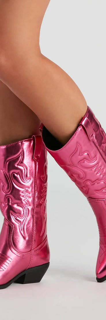 Major Glam Metallic Cowboy Boots