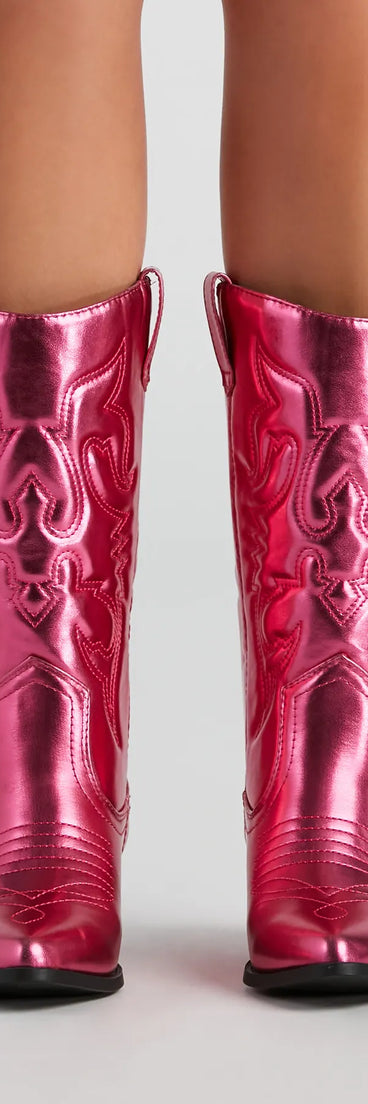 Major Glam Metallic Cowboy Boots