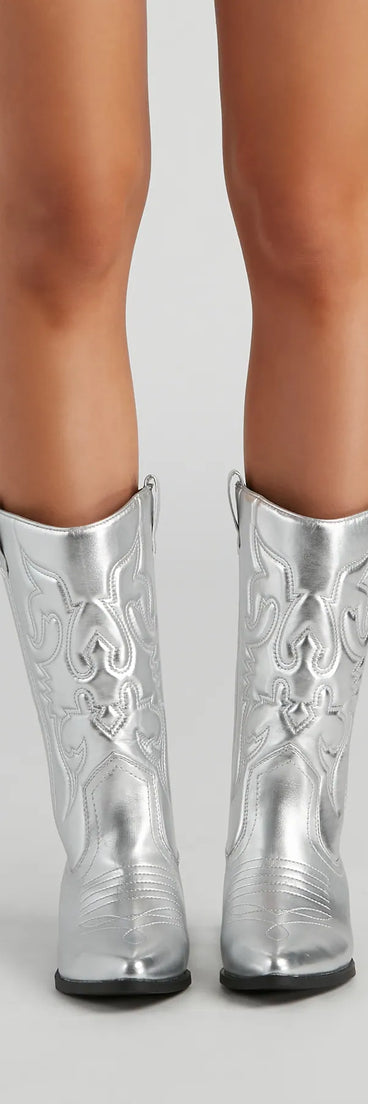 Major Glam Metallic Cowboy Boots