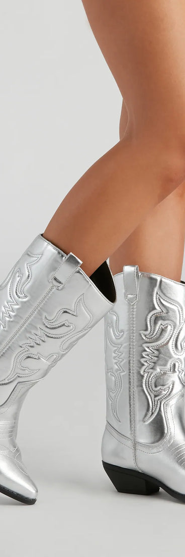 Major Glam Metallic Cowboy Boots