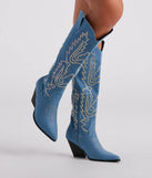 Country Digs Denim Rhinestone Cowboy Boots