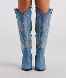 Country Digs Denim Rhinestone Cowboy Boots