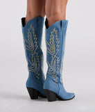 Country Digs Denim Rhinestone Cowboy Boots