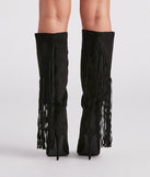 Chic Strut Fringe Knee-High Stiletto Boots