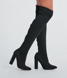 Knit Girl Thigh-High Block Heel Boots