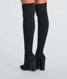 Knit Girl Thigh-High Block Heel Boots