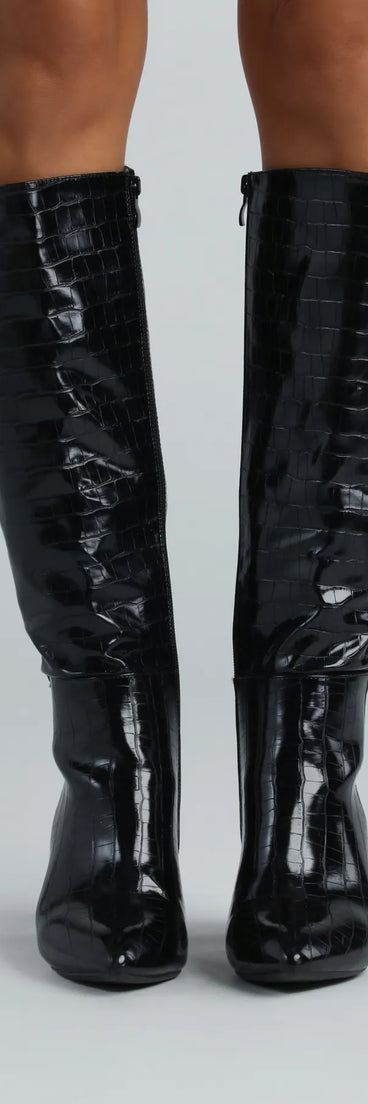 Fashion Muse Faux Leather Under The Knee Boots