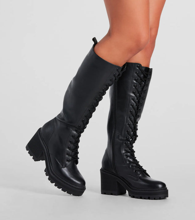【PORTERNA】Heimyu Ribbon Boots Amazon.com | pearlzone Women's Lace Up Knee High Boots