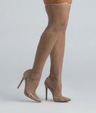 New Heights Fishnet Rhinestone Over-The-Knee Boots