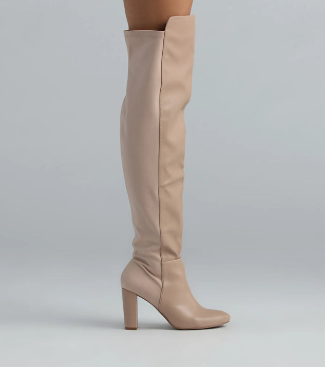 Trendy Two-Tone Faux Leather Over-The-Knee Boots | Windsor