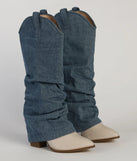 Denim Diva Fold-Over Western Boots