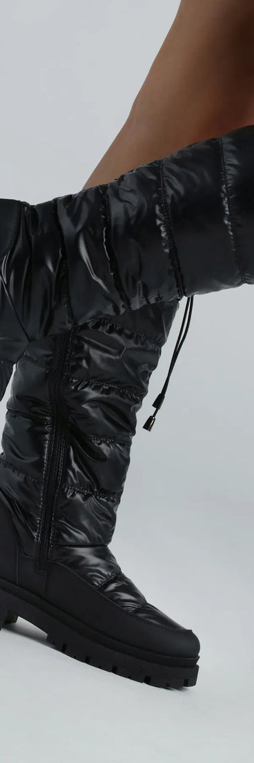Keep Up With Me Puffer Under-The-Knee Boots