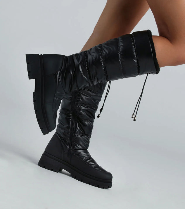Keep Up With Me Puffer Under-The-Knee Boots