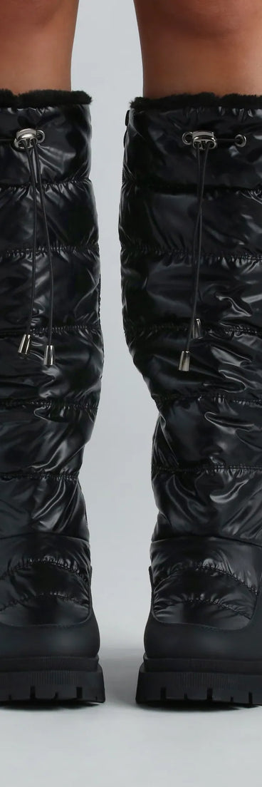 Keep Up With Me Puffer Under-The-Knee Boots