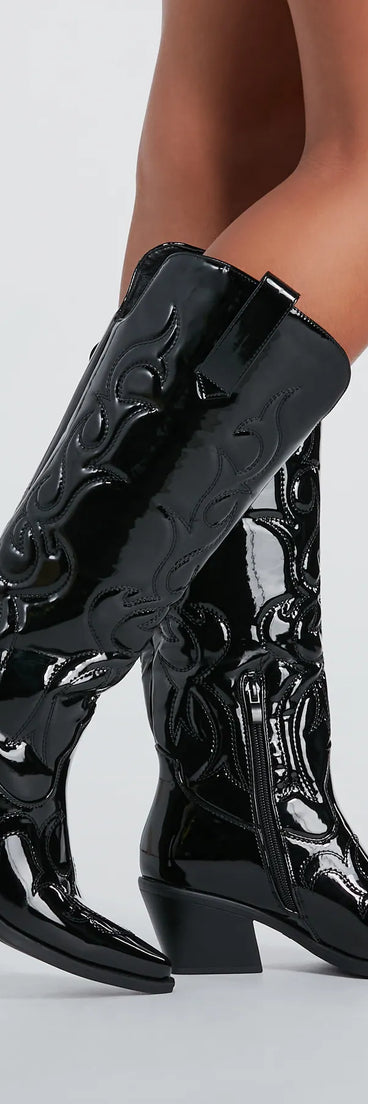Giddy Up Gorgeous Patent Western Boots