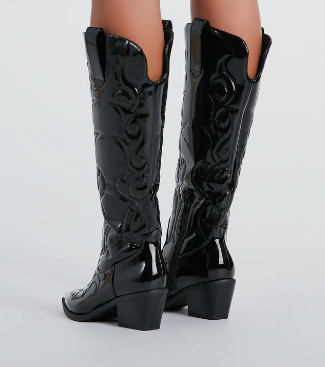 【COLOR iN ID】midi shirring leather boots Hand-Painted Brown Dress Boots | Cuadra