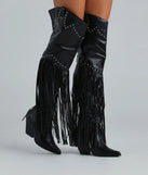 Edgy Country Babe Fringe Western Boots