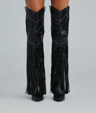 Edgy Country Babe Fringe Western Boots