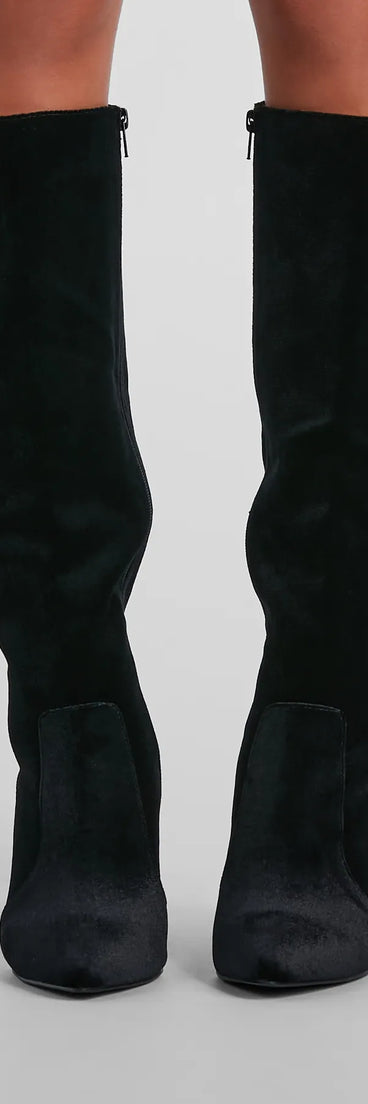 Such A Vibe Velvet Under-The-Knee Boots