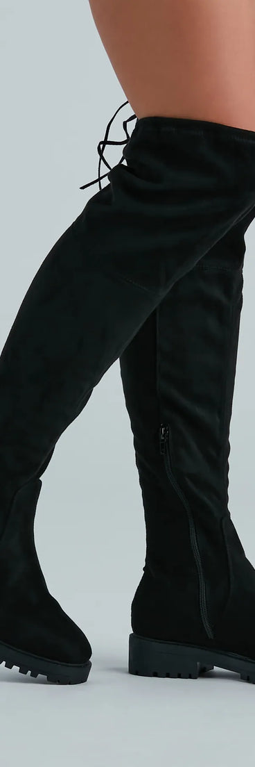 Catch My Drift Over-The-Knee Lug Boots