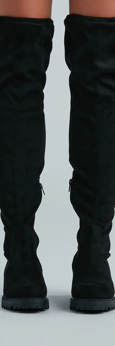 Catch My Drift Over-The-Knee Lug Boots