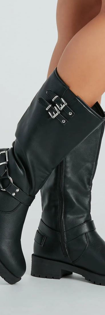 Stepped Out In Style Buckle Detail Lug Boots